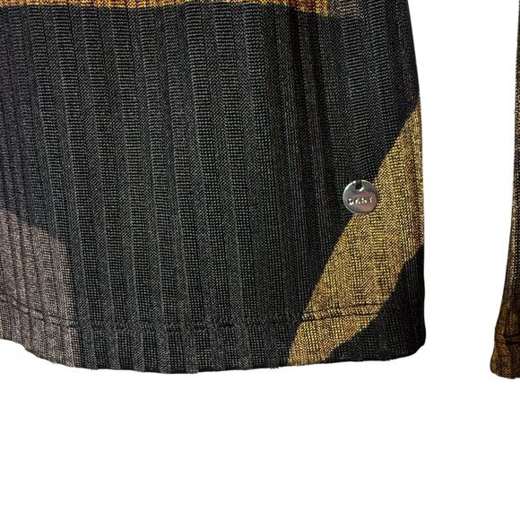 DKNY Metallic Mod Geo Print Rib Knit Turtleneck, size Small - Picture 3 of 7